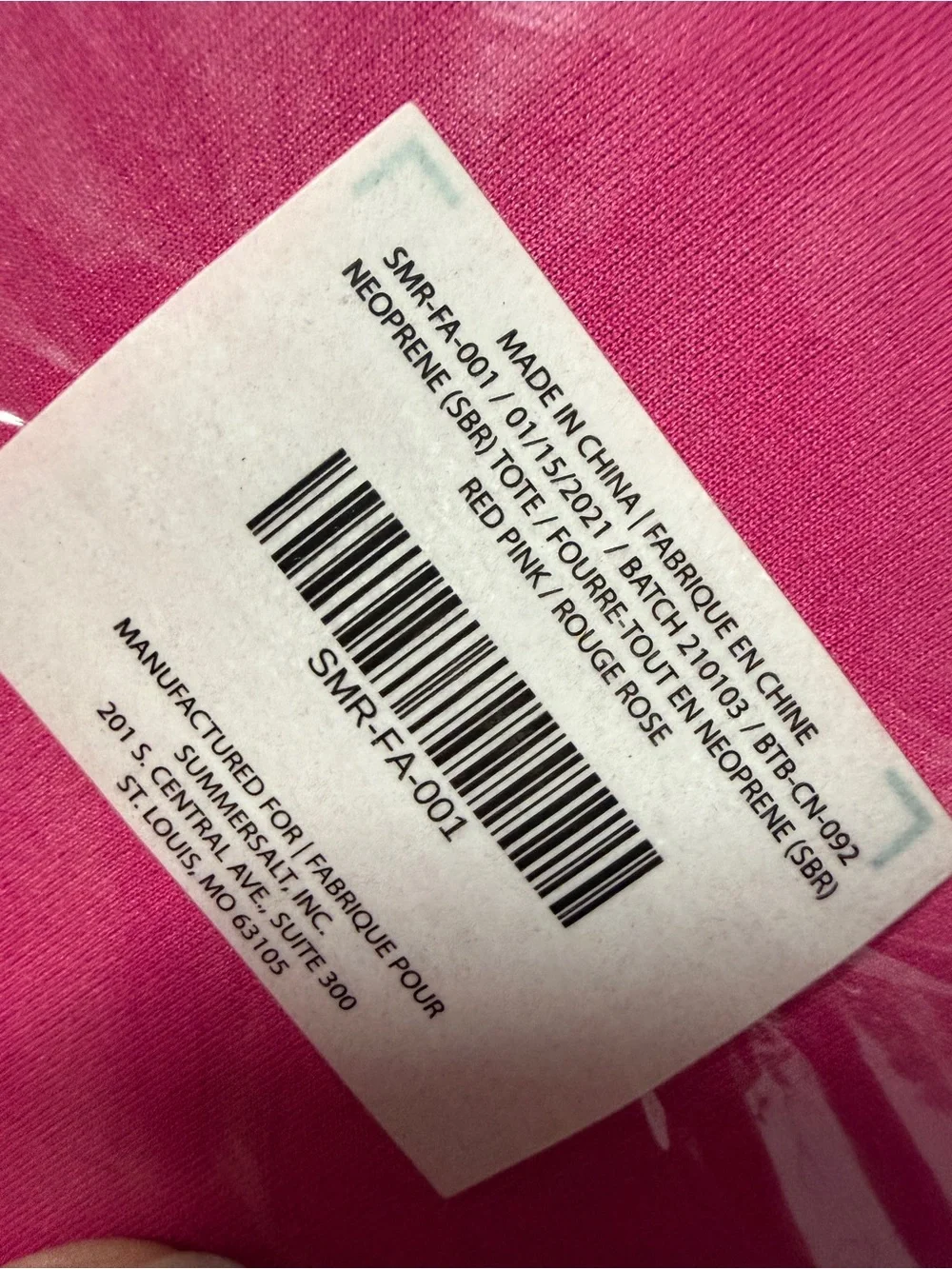 NWT SUMMERSALT Pink and red Tote Bag